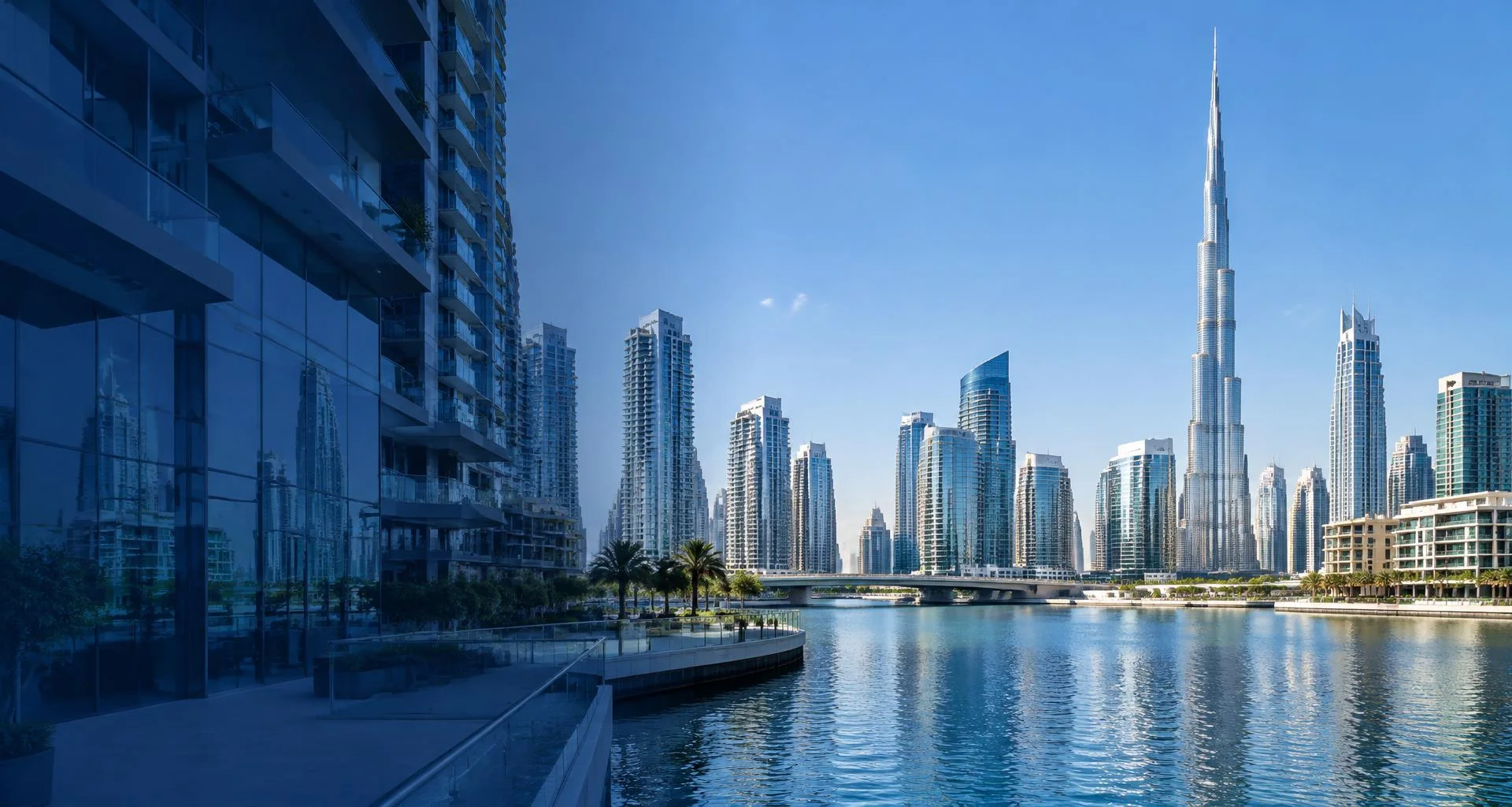 Dubai skyline and modern waterfront properties